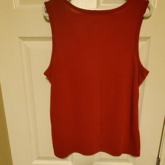 Carroll Reed Red Sleeveless Tank Top Festive Sparkle Size L - Picture 4 of 9